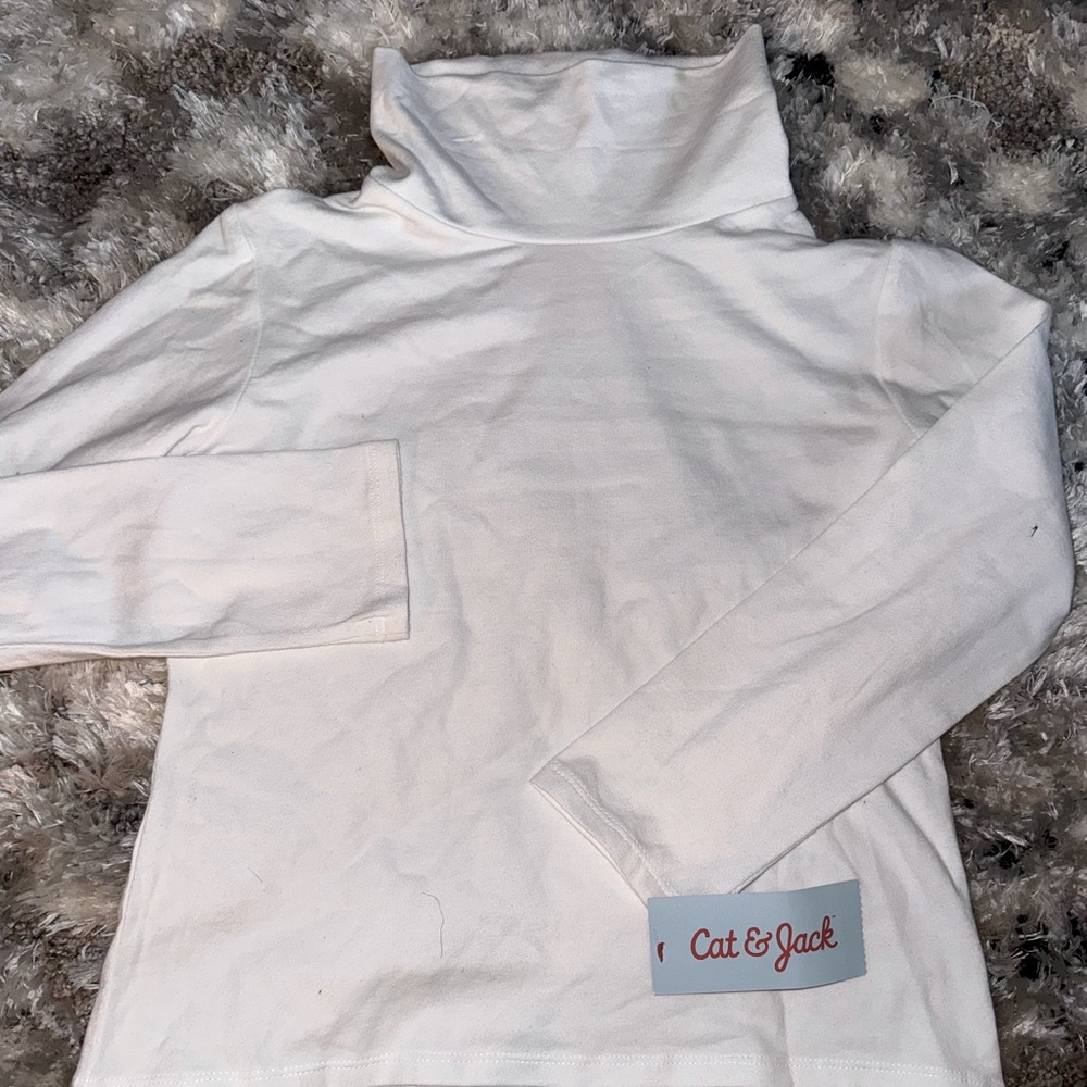 Cat and jack kids long sleeve white turtle neck